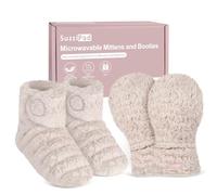 SuzziPad Microwavable Heated Gloves and Microwave Booties, Hand Heating Pad and Foot Warmers for Fatigue and Discomfort, Cold Feet Reliever for Bed, Ideal Choice for Elderly in Cold Day, S/M
