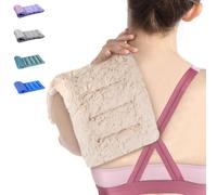 SuzziPad Microwavable Heating Pads for Discomfort Reducing, 7x16 Heating Pad Microwavable, Muscle Ache, Soothing Fatigue for Neck and Shoulder, Rice Heating Pad Microwavable, Warm Compress, Beige