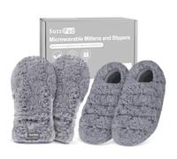 SuzziPad Microwavable Mittens and Heated Slippers Microwave for Fatigue Soothing, Heated Foot Warmer for Cold Day, Heated Mittens for Discomfort Hands, Thoughtfully Warm Option for Women & Men, S/M