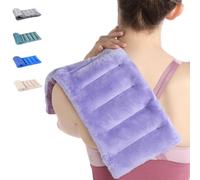 SuzziPad Microwave Heating Pad for Discomfort Reducing, 7x16 inches Microwavable Heated Pads, Muscle Ache, Soothing Fatigue for Neck and Shoulder, Bean Bag Moist Heat Pack, Warm Compress, Purple
