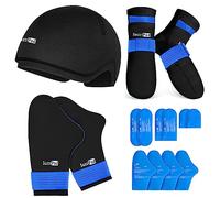 SuzziPad Stress Relief Hat, Cooling Socks and Cold Gloves for Chemo, Comfortable Items for Chemotherapy Patients, Softens Discomfort for Feet, Head and Hands, L