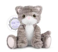 SuzziPals Heatable & Coolable Grey Cat Stuffed Animal, Cats Heating Pad Microwavable for Soothing & Relaxation, Lavender Scented Cat Plush Toy for Stress Relief, Stuffed Cats toys for kids