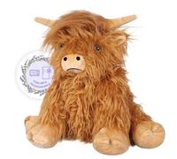 SuzziPals Heatable & Coolable Highland Cow Stuffed Animals Plushie, Microwavable Heating Pad for Soothing & Relaxation, Lavender Scented Cattle Plush Toys for Stress Relief, Stuffed Cow Gifts