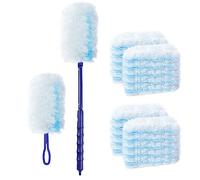SUZZYVINE Duster Dust Magnet Starter Kit,Flash Dust Magnet Refills, Swiffer duster 2 Handle + 12 Refills, Trap And Lock Away Dust, Dirt And Hair In No Time