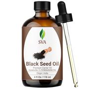 SVA Black Seed Oil - 4 Fl Oz - 100% Natural Cold Pressed - for Face, Skin Care, Hair Care, Scalp Massage & Body Massage - Carrier Oil with Dropper