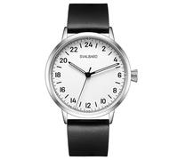 Svalbard ANTIKKEN AA60 Quartz Steel White Black Leather 24h Men's Watch