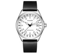 Svalbard ARCTIC GA24 Swiss Quartz Steel Leather White Black Date 24H Men's Watch