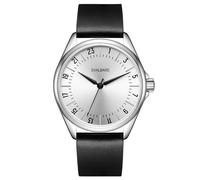 Svalbard Icy GA33 Swiss Quartz Steel Black Leather 24H Men's Watch, Black