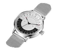 Svalbard Noonday AA17G Swiss Quartz Mesh Steel Black 24H Men's Watch, grey, bracelet