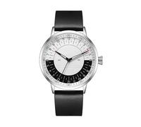 Svalbard NOONDAY AA17G Swiss Quartz Steel Leather White Black 24H Men's Watch, Black