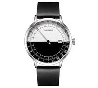 Svalbard NOONDAY Single Hand 24H Swiss Quartz Steel Leather Black Men's Watch, grey