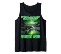 Svalbard Norway Spitsbergen Polar Bear Northern Lights Hele Tank Top, Men, Black, X-Large
