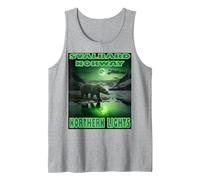 Svalbard Norway Spitsbergen Polar Bear Northern Lights Hele Tank Top, Men, Heather Grey, Small