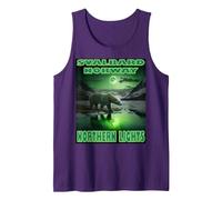 Svalbard Norway Spitsbergen Polar Bear Northern Lights Hele Tank Top, Men, Purple, Small