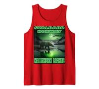 Svalbard Norway Spitsbergen Polar Bear Northern Lights Hele Tank Top, Men, Red, X-Large
