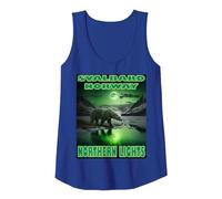 Svalbard Norway Spitsbergen Polar Bear Northern Lights Hele Tank Top, Women, Royal Blue, X-Large