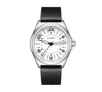 Svalbard Polar GA15 Swiss Quartz Steel Leather White Pilot 24H Men's Watch, grey