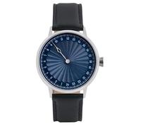 Svalbard SOLFESTUKA AA15A Quartz Steel Date Display Blue Black Leather 24H Men's Watch, Strap