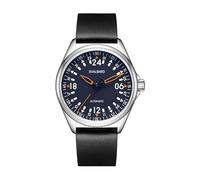 Svalbard TRASER GH55 Automatic Steel Black Leather Pilot 24H Men's Watch, grey, Strap
