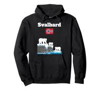 Svalbard trip souvenir Polar Bears watching Norway flag Pullover Hoodie