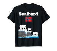 Svalbard Trip Souvenir Polar Bears Watching Norway Flag T-Shirt