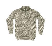 SVALBARD WOOL ZIP NECK pullover (OLIVE/OFFWHITE)