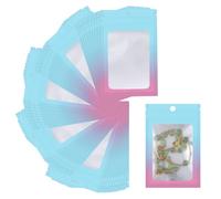 Svaldo Blue Pink Sealable Bags for Packaging, Pack of 100, Mylar Bag for Small Business Sample, Jewelry, Ring, Earrings, Bracelet Packaging, 2.95x3.94 inch, 3 Mil