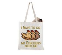 SValley Gamer Gift I Have To Go My Chickens Need Me Video Game Lover Tote Bag (Chickens Need Me Tote EU)