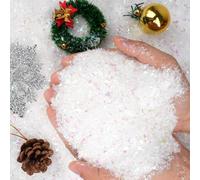 Svalor 150g Christmas Artificial Fake Snow,Decorative Iridescent Snowflakes,Sparkling Dry Plastic Artificial Snow for Christmas Tree Holiday Home Winter Decoration