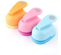 Svalor 3-in-1 Craft Punch Set - Heart, Star, Circle Punch for Scrapbooking and Cards (Random Colors)