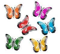 Svalor 6 Pcs Metal Butterfly Garden Ornament, Wall Art Decor Butterfly, Wall Ornaments Outdoor Indoor, for Hanging Wall Garden Fences Yard Sheds, 6 Colored