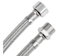 Svalor Flex Hose 3/8 Inch, Reinforced, Stainless Steel Braid, Connection Hose, Pack of 2, 15 cm