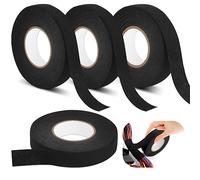 Svalor Insulating Tape, Black, Pack of 4, 19 mm x 15 m/15 mm x 15 m, Wiring Harness Adhesive Tape, Temperature Resistant, Ideal for Car, Motorcycle, Electrical Circuits