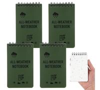 Svalor Waterproof Notebook, 4 Pack Mini Notepads, All Weather Pocket Notepad, 3 x 5 Inches Mini Notebooks with Top-Spiral, Pocket Notebook for Home School Office, (Green)