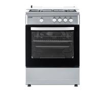 Svan Cocina Gas Butano 4 Zonas de Cocción, Horno 59 L, Inox SKG4601X. Control Manual, 2 Programas de Cocción, Cristal en Puerta de Doble Capa, Tapa Abatible