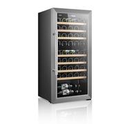 SVAN Vinoteca 45 Botellas Negro SVN4500D. 85W, 2 Zonas Independientes, Display LED táctil, Pantalla Digital Exterior, 7 Baldas de Madera, 1 Rejillas Metálicas, Clase de Eficiencia Enérgetica G