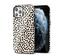 Svanove Cheetah Phone Case for iPhone 11 Pro, Girly Cute Leopard Case for Women, Luxury Trendy Retro Cool Animal Print Design, Aesthetic Pattern Hard Shell Plastic Cover, Beige Polka Dots
