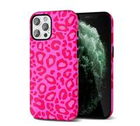 Svanove Cheetah Phone Case for iPhone 11 Pro Max, Girly Cute Leopard Case for Women, Luxury Trendy Retro Cool Animal Print Design, Aesthetic Pattern Y2k Hard Shell Plastic Cover, Hot Pink