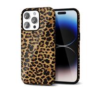 Svanove Cheetah Print Case for iPhone 14 Pro - Girly Trendy Leopard Pattern, Retro Cool Animal Print, Luxury Cute for Women, Aesthetic Y2k Hard Shell Plastic, Brown Fall