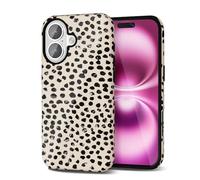 Svanove Cheetah Print Mobile Phone Case for iPhone 16 Plus Case Leopard Trendy Pattern Beige Dots