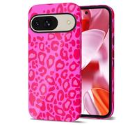 Svanove Cheetah Print Phone Case for Google Pixel 9/9 Pro Case Girly, Cute Leopard Case for Women, Luxury Trendy Retro Animal Print Design, Aesthetic Pattern Hard Shell Plastic Cover, Neon Hot Pink