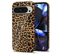 Svanove Cheetah Print Phone Case for Google Pixel 9 Pro XL Case Girly, Cute Leopard Case for Women, Luxury Trendy Retro Animal Print Design, Aesthetic Pattern Hard Shell Plastic Cover, Brown Fall