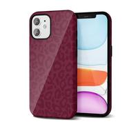 Svanove Cheetah Print Phone Case for iPhone 11 Case Girly Trendy Leopard Pattern, Retro Cool Animal Print, Luxury Cute Case for Women, Aesthetic Y2k Hard Shell Plastic, Burgundy