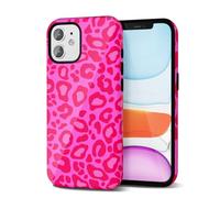 Svanove Cheetah Print Phone Case for iPhone 11 Case Girly Trendy Leopard Pattern, Retro Cool Animal Print, Luxury Cute Case for Women, Aesthetic Y2k Hard Shell Plastic, Hot Pink