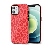 Svanove Cheetah Print Phone Case for iPhone 12/12 Pro Case Girly, Cute Leopard Case for Women, Luxury Trendy Retro Cool Animal Print Design, Aesthetic Pattern Y2k Slim Hard Shell Plastic Cover, Red