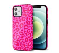 Svanove Cheetah Print Phone Case for iPhone 12/12 Pro Case Girly Trendy Leopard Pattern, Retro Cool Animal Print, Luxury Cute Case for Women, Aesthetic Y2k Hard Shell Plastic, Hot Pink