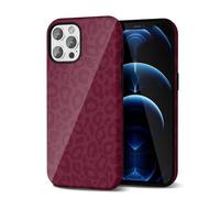 Svanove Cheetah Print Phone Case for iPhone 12 Pro Max Case Girly Trendy Leopard Pattern, Retro Cool Animal Print, Luxury Cute Case for Women, Aesthetic Y2k Hard Shell Plastic, Burgundy