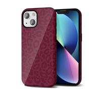 Svanove Cheetah Print Phone Case for iPhone 13/14 - Girly Trendy Leopard Pattern, Retro Cool Animal Print, Luxury Cute for Women, Aesthetic Y2k Hard Shell Plastic, Burgundy
