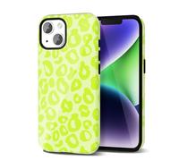 Svanove Cheetah Print Phone Case for iPhone 14 Plus Case Girly, Cute Leopard Case for Women, Luxury Trendy Retro Cool Animal Print Design, Aesthetic Pattern Y2k Hard Shell Plastic Cover, Neon Green