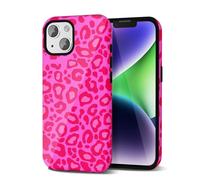 Svanove Cheetah Print Phone Case for iPhone 14 Plus Case Girly Trendy Leopard Pattern, Retro Cool Animal Print, Luxury Cute Case for Women, Aesthetic Y2k Hard Shell Plastic, Hot Pink